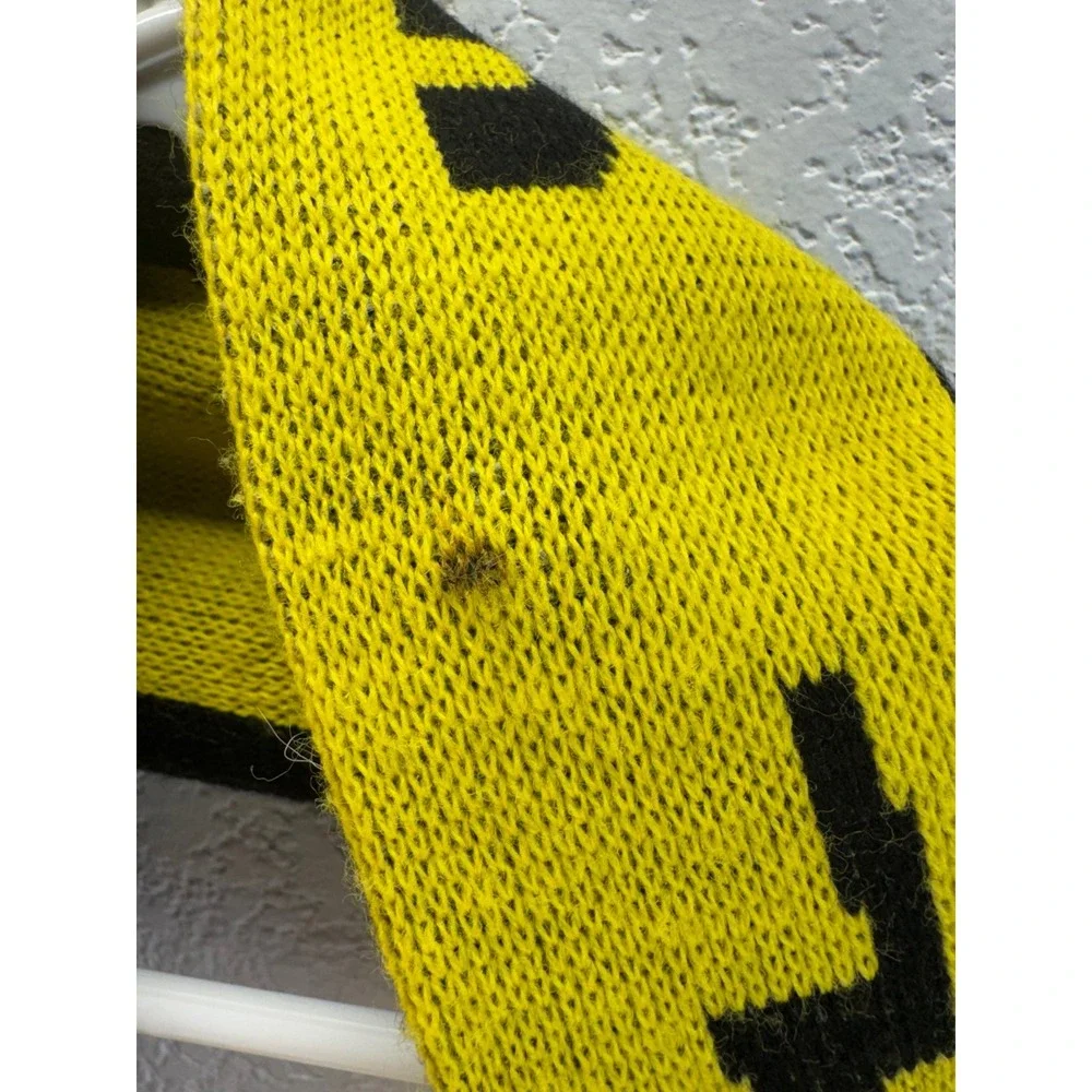 Adidas Columbus Crew MLS Soccer Scarf Black Yellow Knit Fringed Fan Scarf